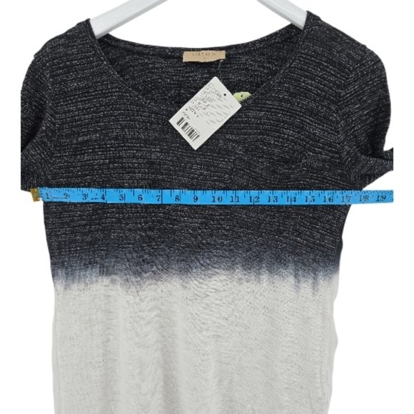 Language NWT Anthropologie Dip Dyed Top Size Medium in Cream & Gray Size - Picture 7 of 10